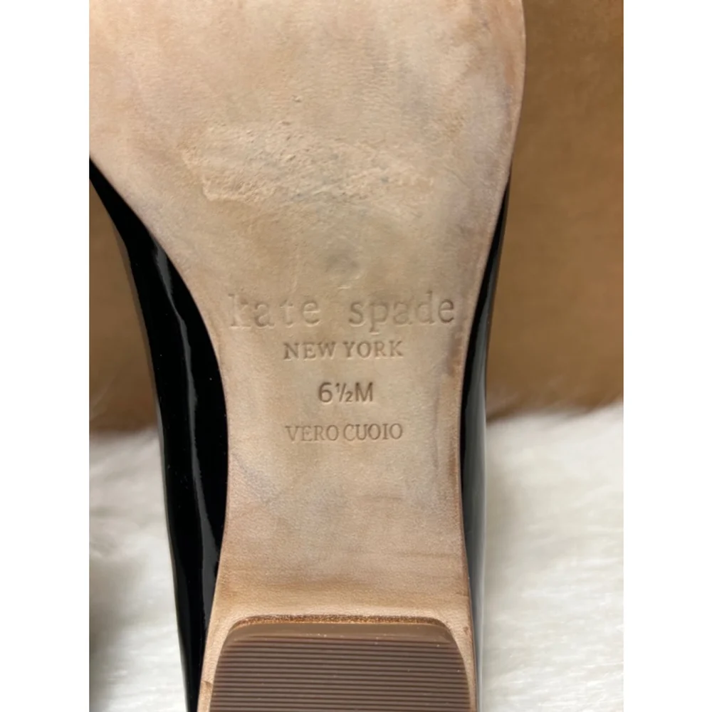 Kate Spade New York Patent Leather Nancy Flats Black Women Size 6.5 - Picture 7 of 7